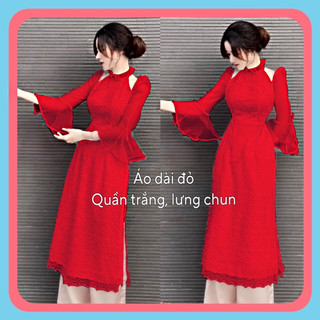 Set áo dài tỷ tỷ tay loe phối quần