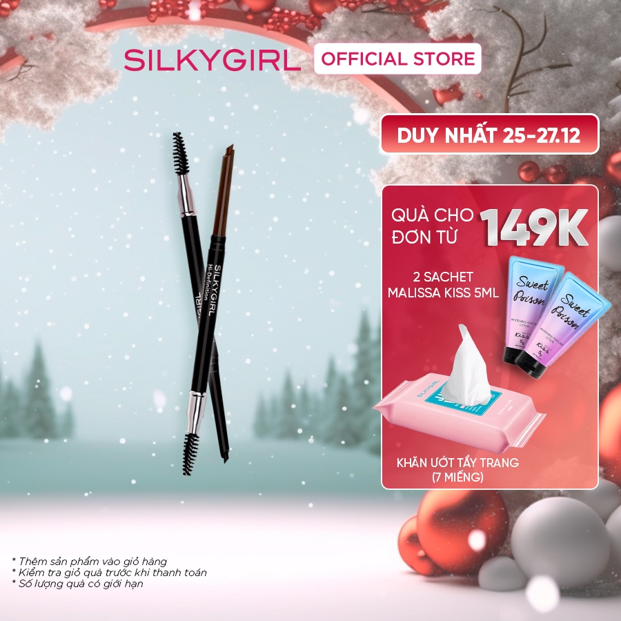 Chì Mày 2 Đầu Silkygirl Hi-Definition Brow Pencil 0.35g