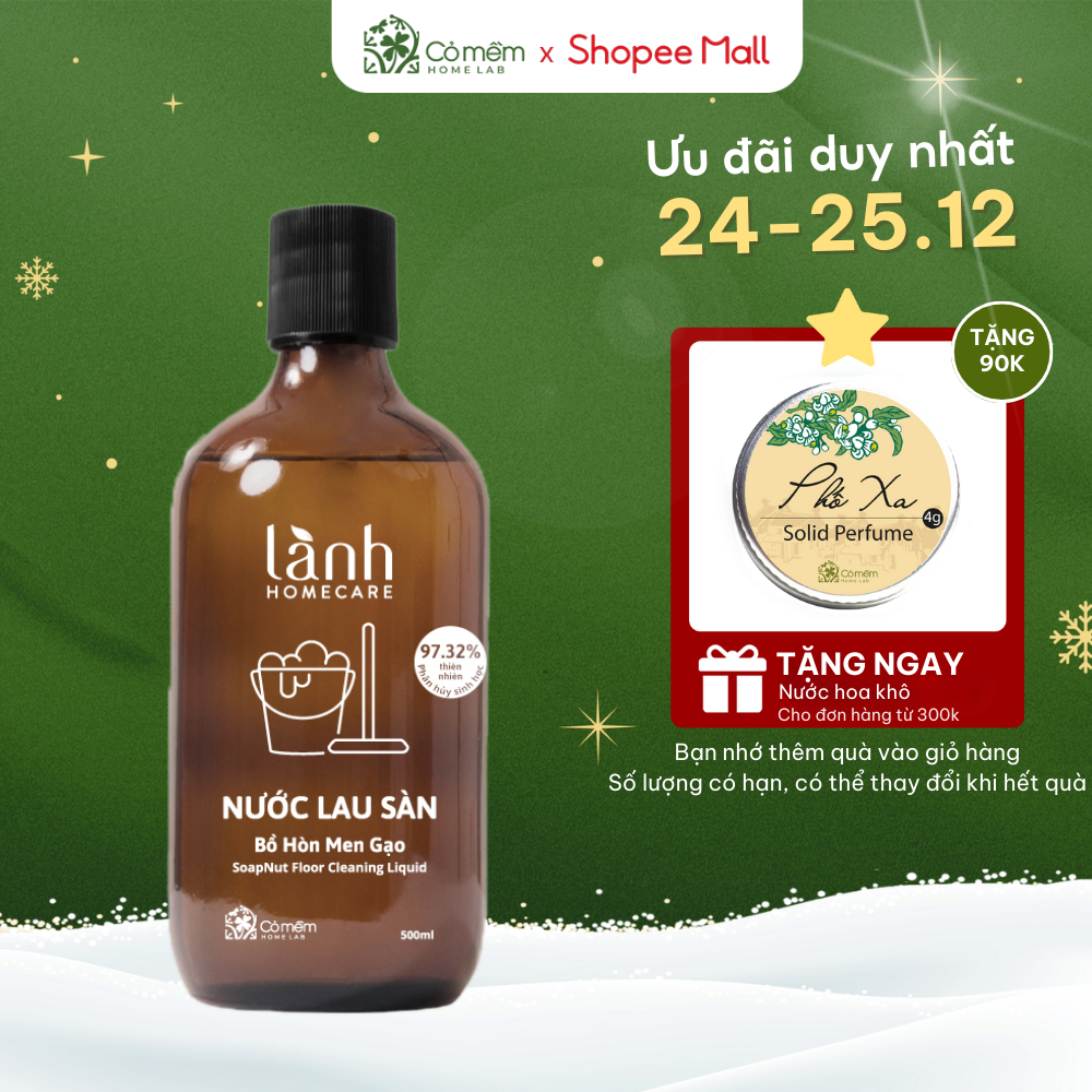 Nước Lau Sàn Bồ Hòn Men Gạo Lành HomeCare An Toàn Cỏ Mềm 500ml