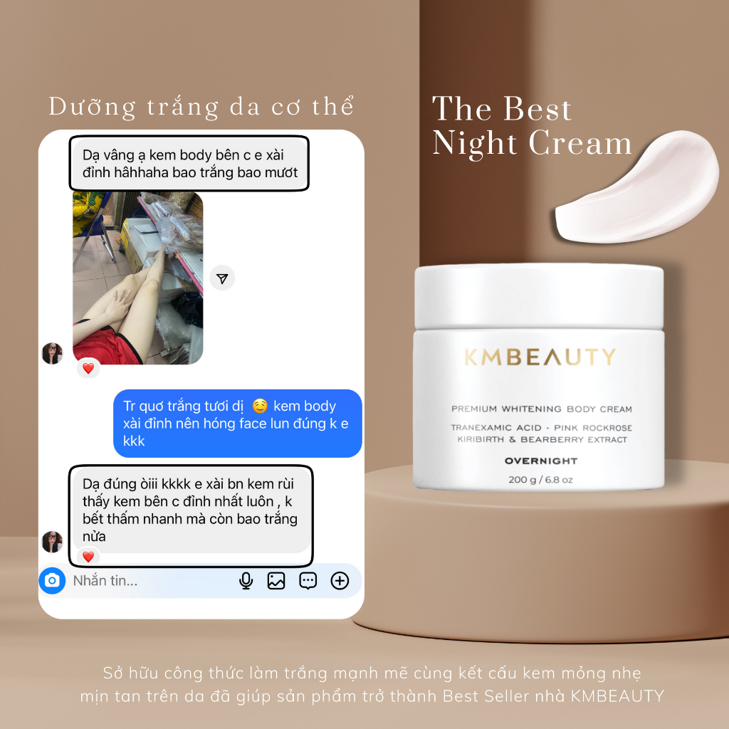 Kem Body Trắng Da Cao Cấp / Ngày & Đêm