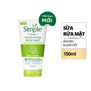 SỮA RỬA MẶT SIMPLE  MOISTURISING GIÚP DƯỠNG ẨM CHO DA TRÔNG KHỎE VÀ MỊN MÀNG 150ML