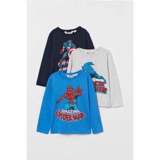 [12-29kg] Set 3 Áo Thun Tay Dài Bé Trai HM - Combo màu ngẫu nhiên