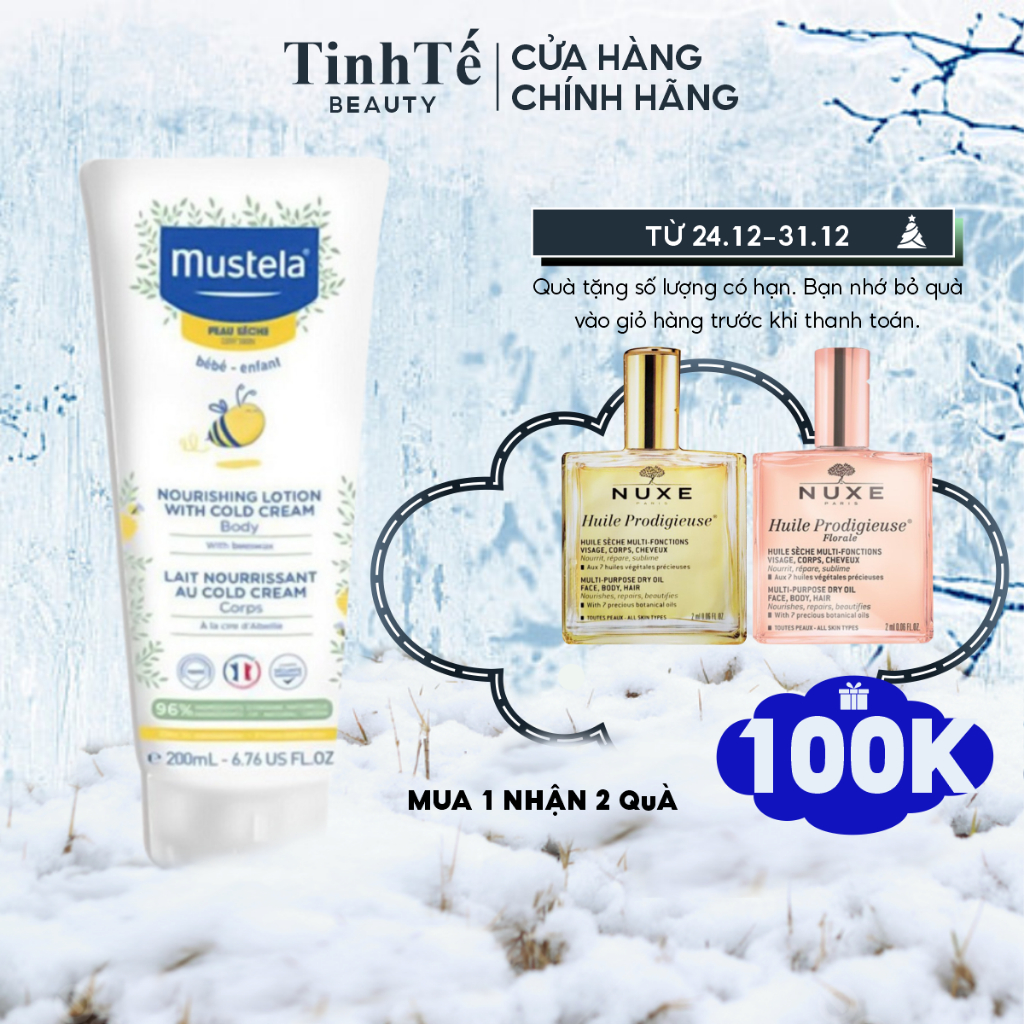 Sữa Dưỡng Da Toàn Thân Cho Trẻ Sơ Sinh & Em Bé Da Khô Mustela NOURISHING LOTION WITH COLD CREAM 200ML