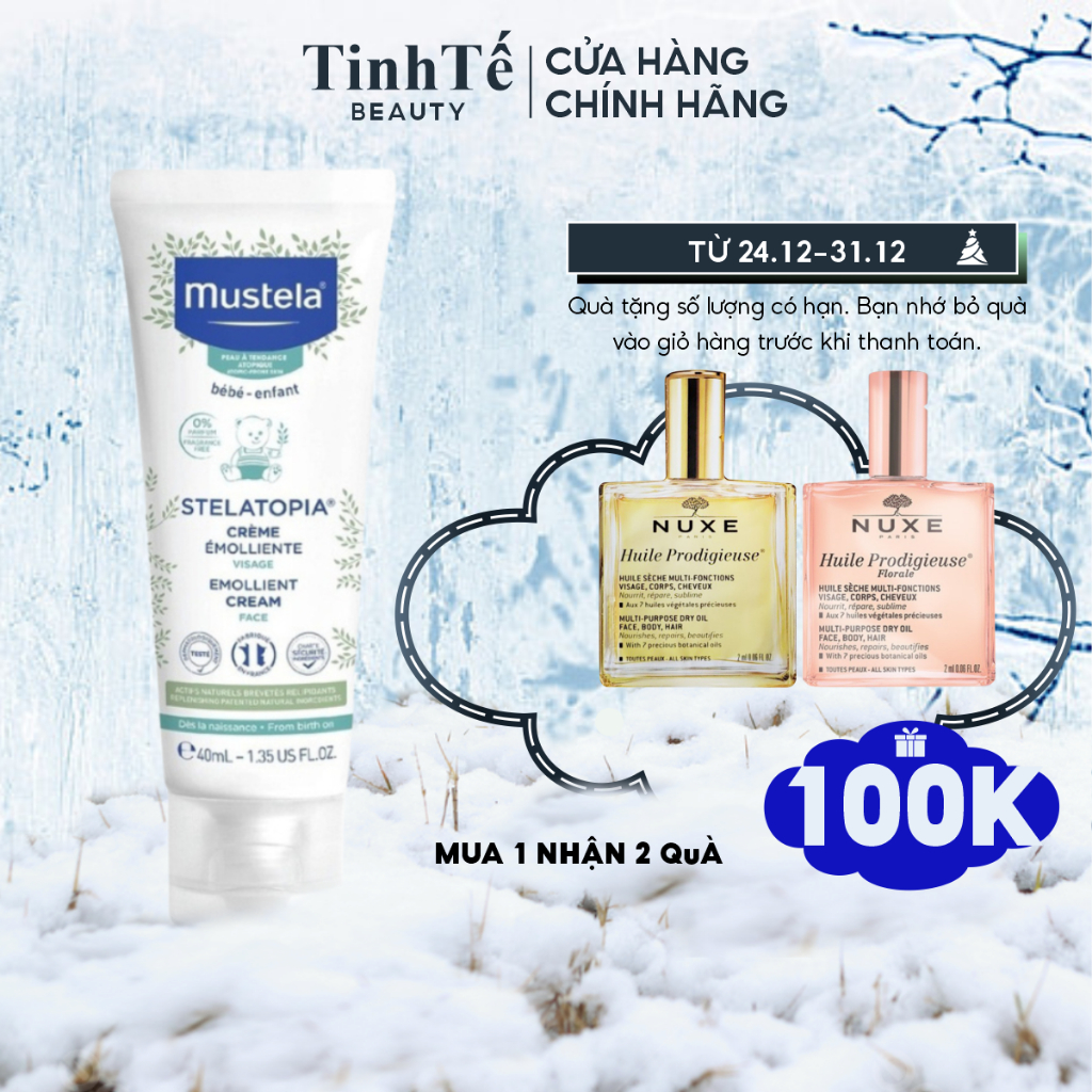 Kem Dưỡng Mặt Cho Da Chàm Thể Tạng (Viêm Da Cơ Địa) Mustela Stelatopia Emollient Face Cream 40ml