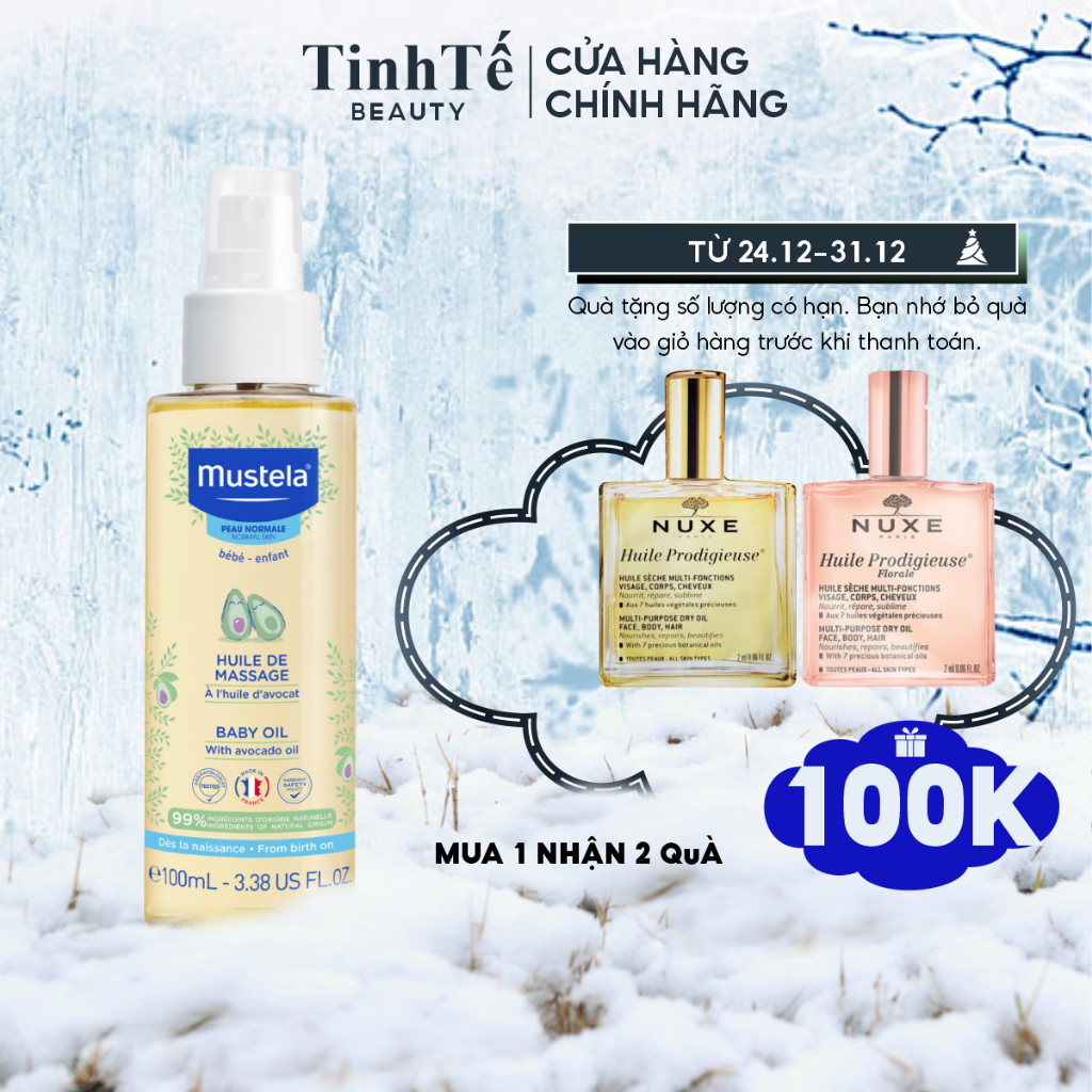 Dầu Massage Cho Trẻ Sơ Sinh & Em Bé Mustela baby oil 100ml
