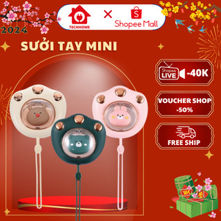 Máy sưởi mini cầm tay hình bàn chân mèo, máy làm ấm tay bỏ túi nhỏ gọn sạc USB tiện lợi pin 2400mAh sử dụng tới 4h