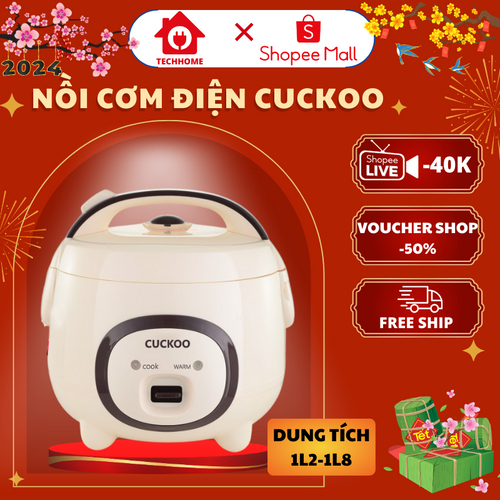 Nồi cơm điện mini đa năng CUCKOO kiểu dán Hàn Quốc nắp gài hình heo dễ thương, dung tích 1L2 - 1L8, công suất 700W