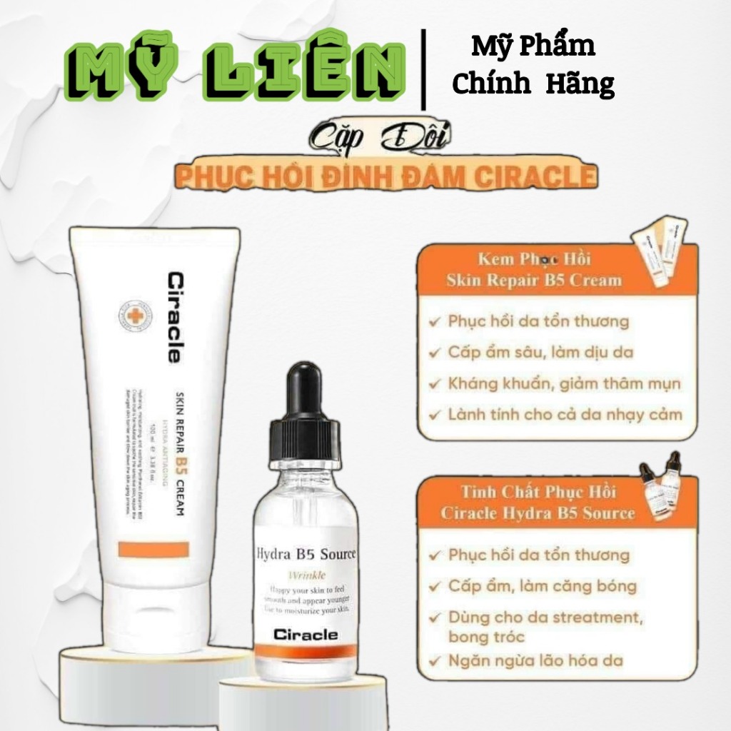 CHÍNH HÃNG CÓ TEM- Combo Kem + Serum Ciracle B5 Hàn Quốc - Cấp ẩm hồi phục Da yếu, da nhạy cảm, treatment