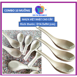 (Giá Sỉ HCM) Combo 10 Muỗng Nhựa Phíp Cao Cấp Việt Nhật  2856 - Thìa ăn súp, thìa phở thìa canh cơm