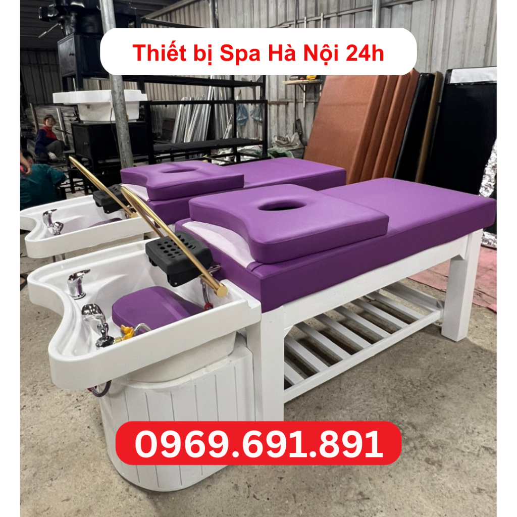 Giường gội đầu dưỡng sinh, giường gội đầu massage spa 2in1, giường gội đầu hàng sẵn xưởng