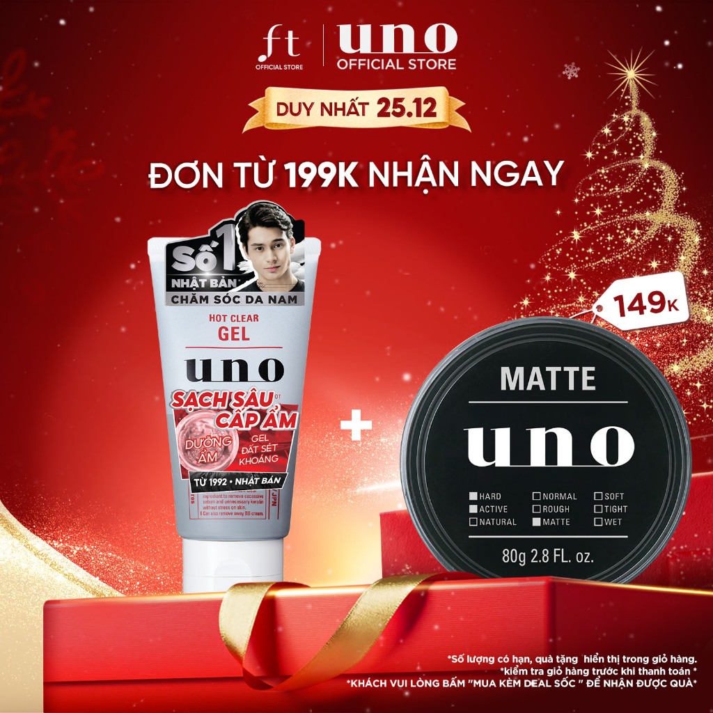 Gel rửa mặt Tạo nhiệt Cấp ẩm cho mọi loại da UNO Hot Clear Gel 120g