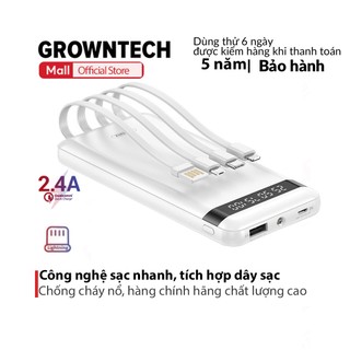Pin sạc dự phòng Remax RPP 222 dung lượng 10000 mah kèm cáp 3 đầu dòng 2023 cao cấp màn hình led hiển thị