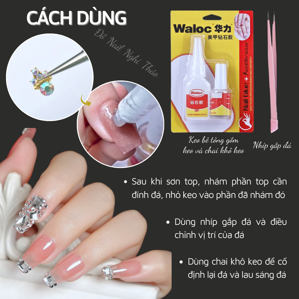 Đá khối nail chân bằng mix 100 viên size to NGHI THẢO
