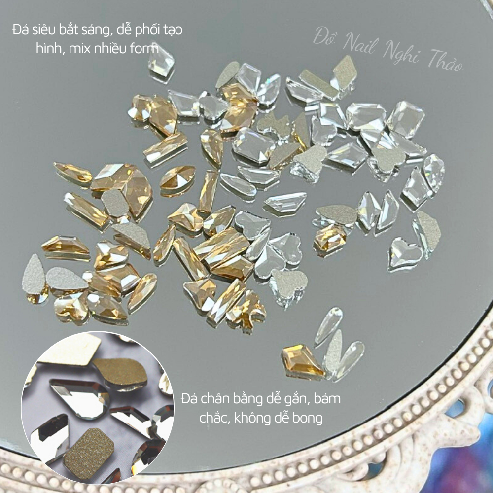 Đá khối nail chân bằng mix 100 viên size to NGHI THẢO