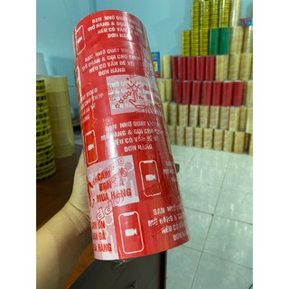 Tặng dao cắt + 1 cuộn băng keo - combo 5 cây băng keo đỏ trắng in chữ cảm ơn, quay video, đánh giá 5 sao, hàng dễ vỡ