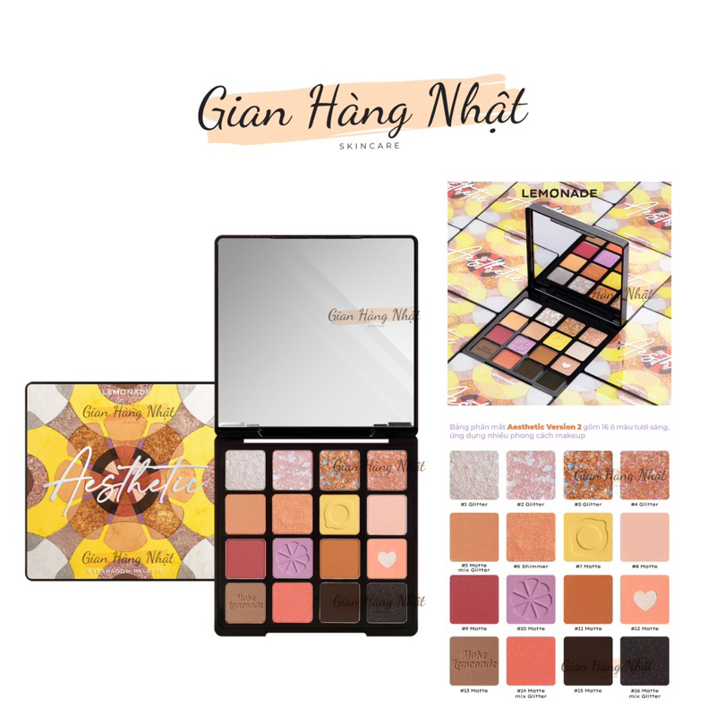 Bảng phấn mắt Lemonade Aesthetic Eyeshadow Palette Version 2 20.8g