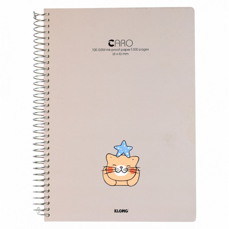 Sổ Caro mm lò xo đơn KLONG A4 200-300 trang 100/76; MS: 590/591