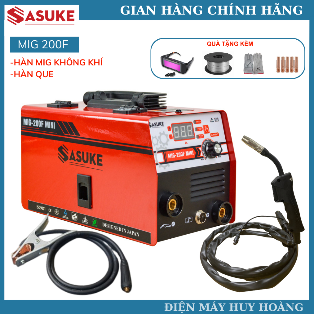 Máy hàn mig Sasuke 200F chính hãng cho thợ gia đình và bán chuyên - máy hàn mig không cần dùng khí