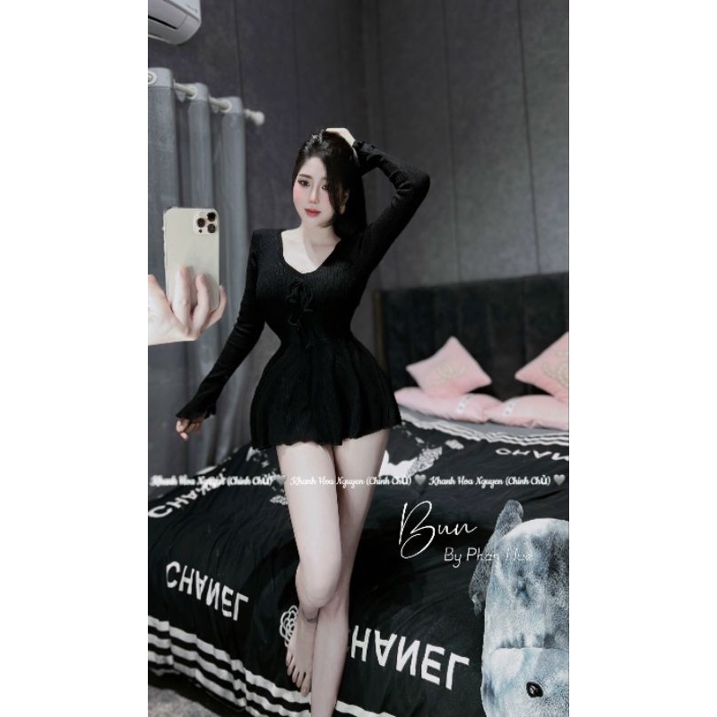 Đầm len lông thỏ siu xinhh fom xoè đẹp 💯HÀNG THIẾT KẾ TẾT 2024 💖