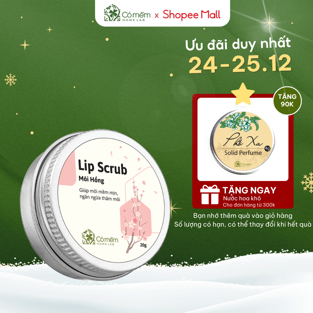 Tẩy da chết môi Lip Scrub Môi Hồng Giảm Thâm Dưỡng Ẩm Cho Môi Cỏ Mềm 18g