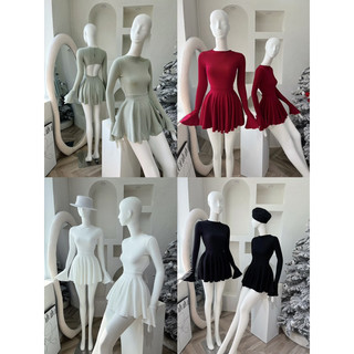 Đầm xoè doll tay dài loe nhẹ