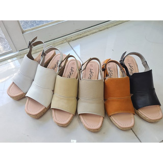 xuồng da thật, đế cói 7cm(35-39)