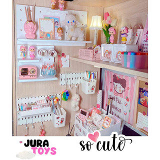 Giá kệ dán tường Pegboard đục lỗ nhựa cao cấp, trang trí phòng & kệ để trưng bày đồ chơi Wall Hanger Rack
