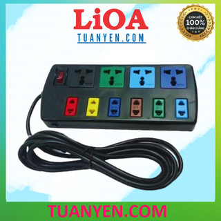 Ổ cắm điện 10 lỗ đa năng - lioa 4d6s32/ 4d6s52, công suất chịu tải 2200w, dây dài 3m/5m - chính hãng