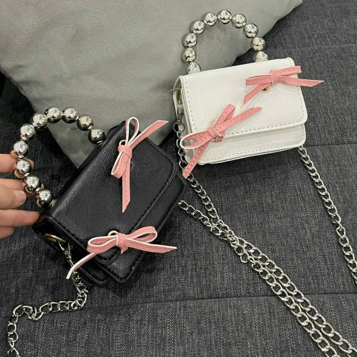 Túi xách nữ, túi đeo chéo thời trang công sở Hàn Quốc đeo chéo hot trend _ BAG MINI đính nơ quai ngọc | BigBuy360 - bigbuy360.vn