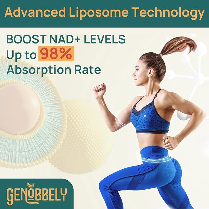Genobbely Liposomal NAD+ 800mg Viên uống chống lão hóa, sửa chữa tế bào Nicotinamide Mononucleotide