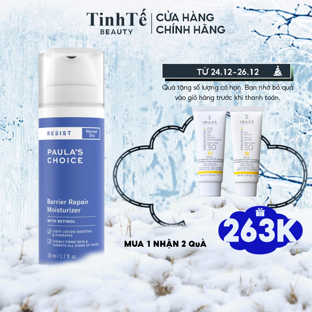 Kem dưỡng tái tạo da Paula's Choice chống lão hóa Resist Barrier Repair Moisturizer Skin Remodeling omplex 50ml