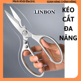 Kéo cắt đa năng Linbon L1902,kéo cắt cá,kéo làm bếp đa năng,kéo cắt đa dụng,kéo đa năng,kéo tay tròn,kéo tay xan,kéo vải