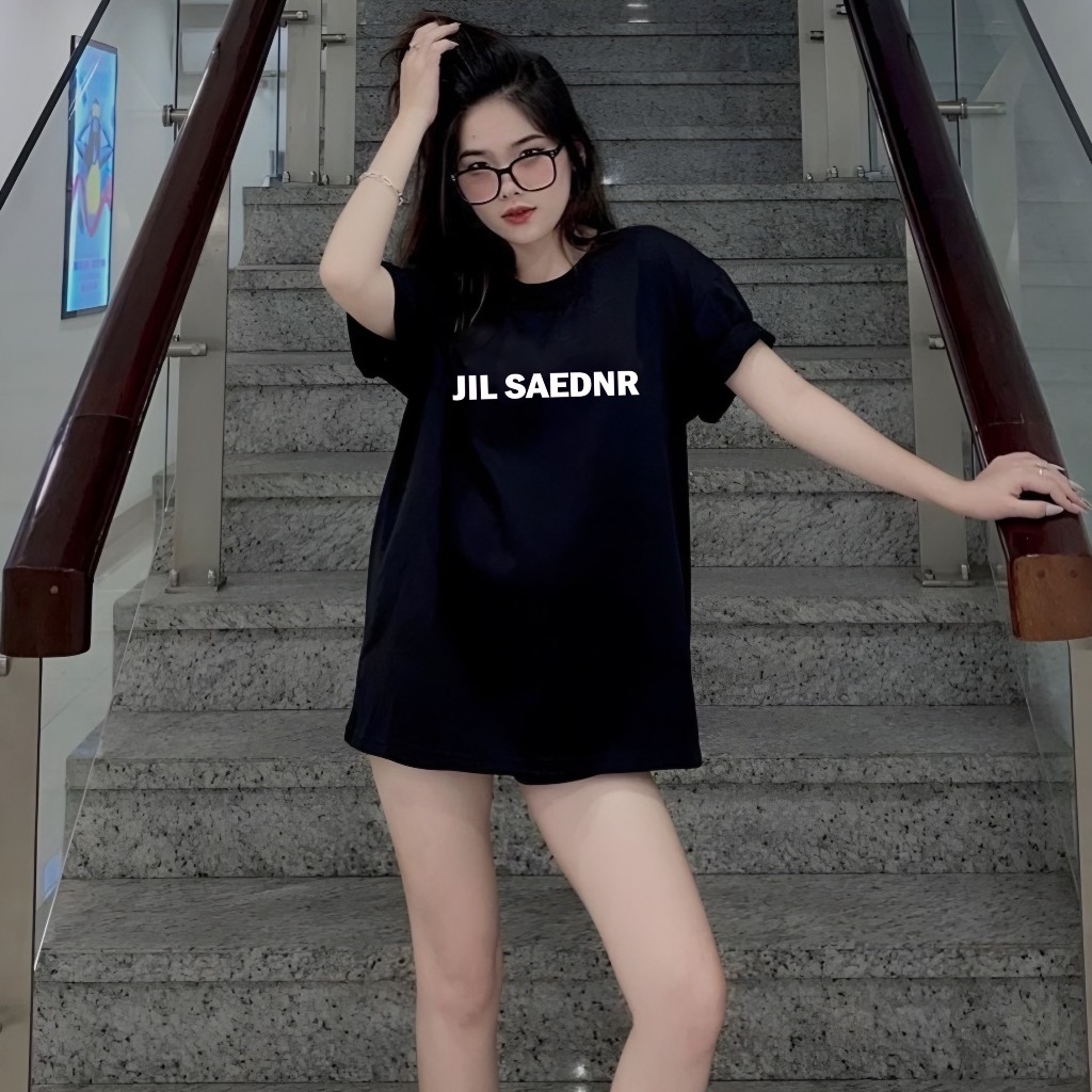 Áo phông nữ form rộng dấu quần, Hàng quảng châu siêu cấp, Chữ Jilsandre