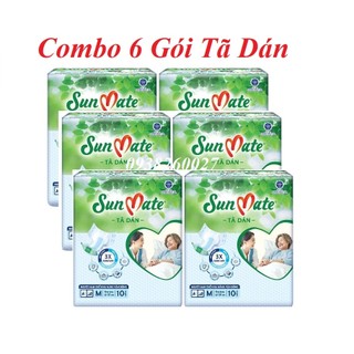 Combo 6 tã dán người già sunmate size m10/l10/xl10 miếng