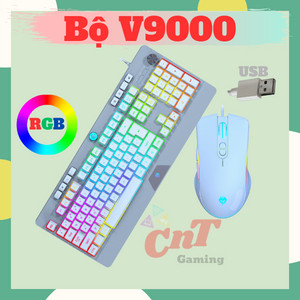 Bộ Bàn Phím Chuột Gaming V9000 - Led RGB - DPI 7200 - Chống Nước - Ngon Bổ Rẻ Nhất Trong Tầm Giá