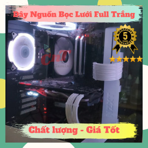 Dây nguồn bọc lưới nối dài 24Pin- 8Pin-6Pin 4Pin lõi 18AWG (mix màu theo yêu cầu) - Full Trắng