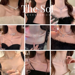 Vòng Cổ/ Dây Chuyền Choker Đính Đá Dự Tiệc Sang Trọng thesol.accessories