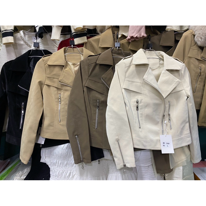 Áo khoác da nhung cổ vest ,hàng QC mã Y23698