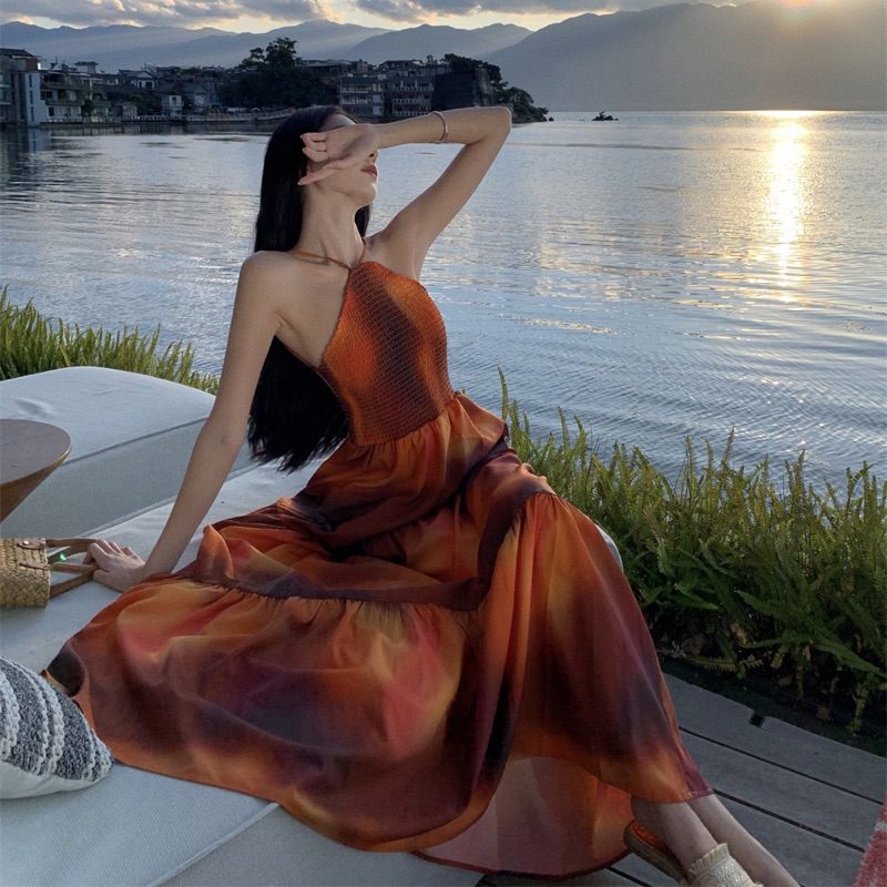 Đầm maxi yếm hở lưng Cellita Dress by Jane