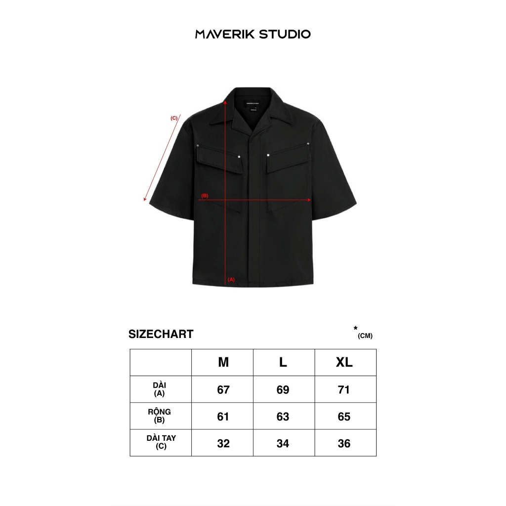 Áo sơ mi nylon tay ngắn MAVERIK FW23