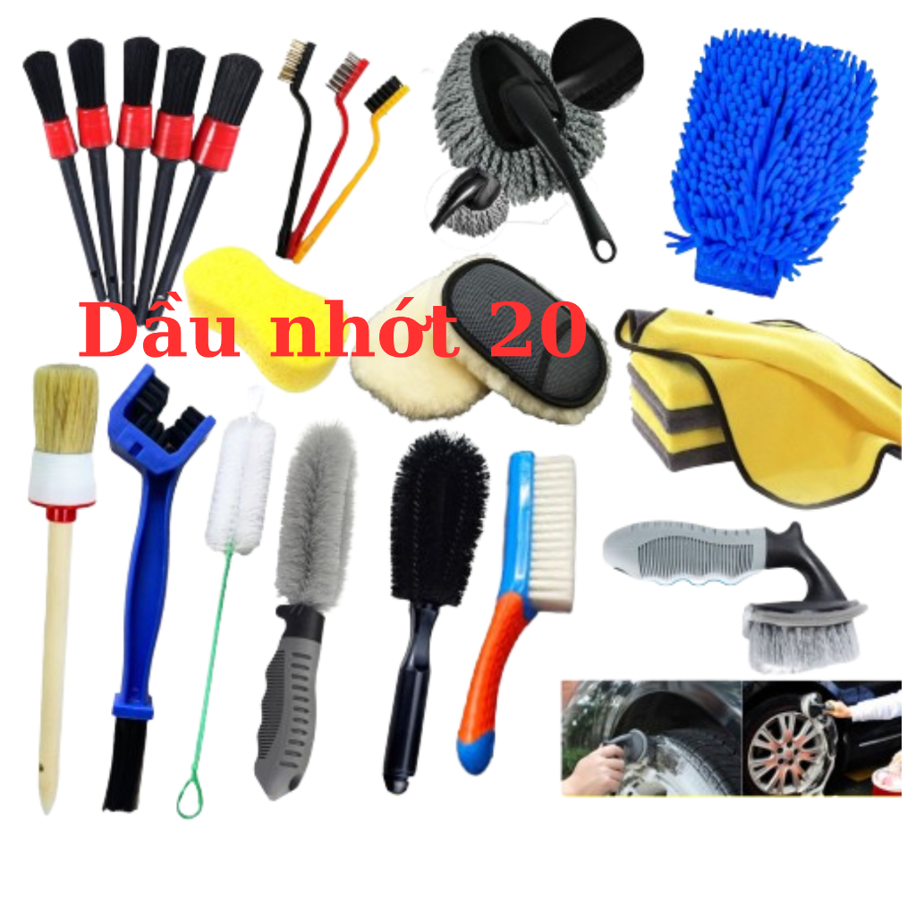 Tất cả Dụng Cụ Rửa Xe Máy, Ô Tô Cọ Rửa, Găng Tay San Hô, Khăn Lau, Cọ lazang, Cọ cán đen, Cọ lông heo
