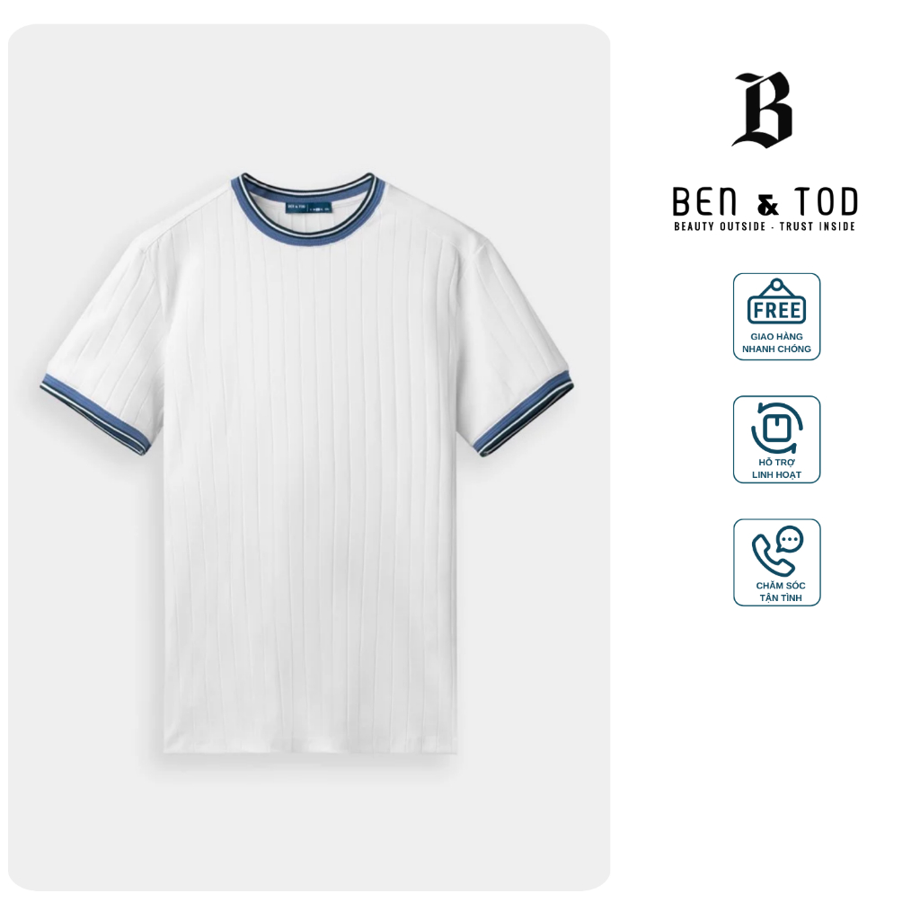 Áo Thun Phối Bo BEN & TOD CS1210BB147 đơn giản , thanh lịch , trẻ trung