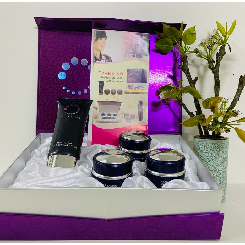 Bộ mỹ phẩm Tran.si.no trắng da xoá nám tàn nhang nhật bản 4IN1 ảnh thật shop tự chụp