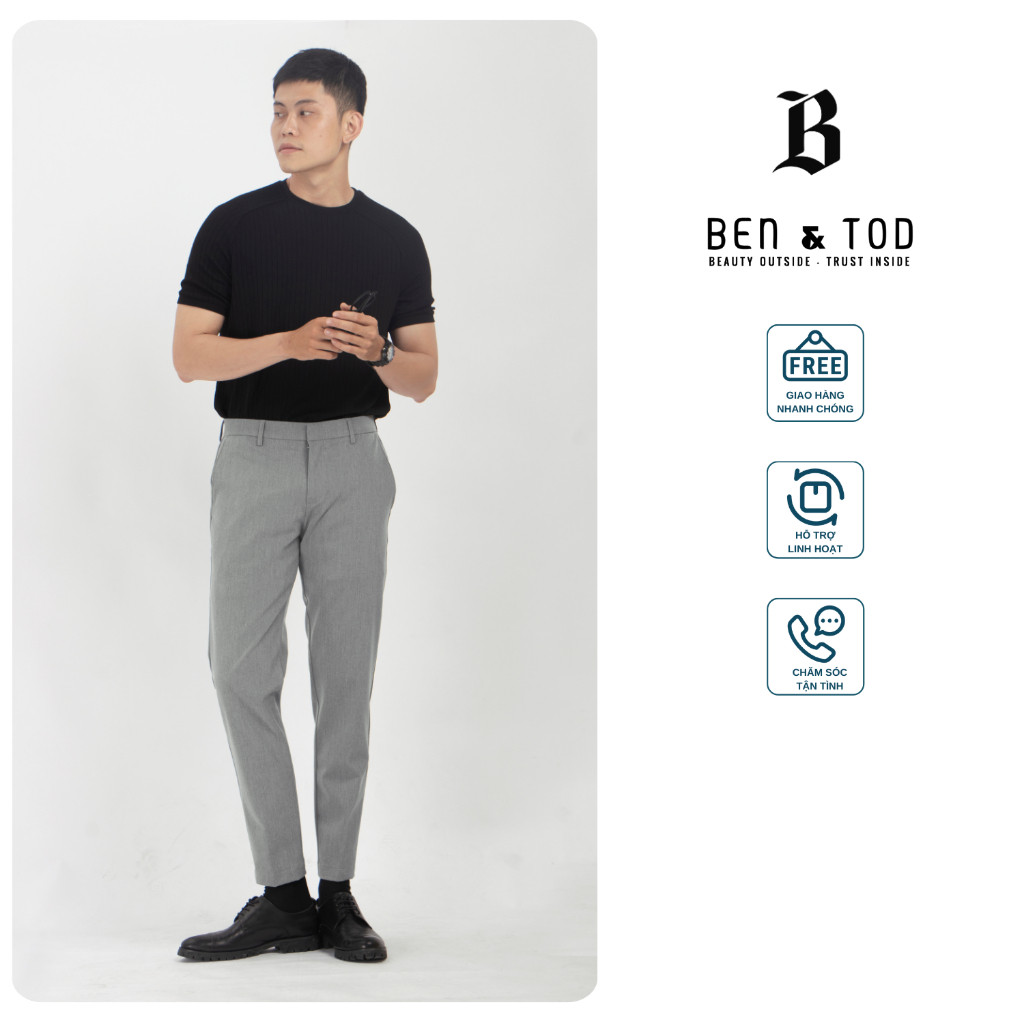 Quần Tây Nam BEN & TOD x S.CONCEPT trơn nam tính co giãn basic năng động cao cấp local brand