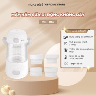 Máy hâm sữa di động không dây MB069 Moaz Bébé MB-069 & Nhiệt ẩm kế MB027