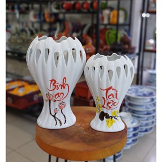  Lọ hoa bàn tay phật cắm hoa sứ trắng trang trí decor - Gốm Sứ Bát Tràng 