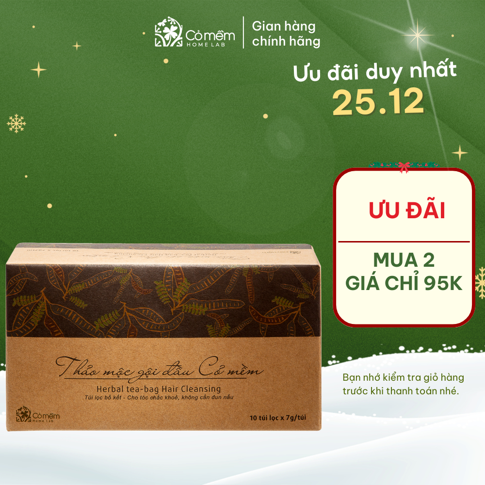 Thảo Mộc Gội Đầu Bồ Kết Kích Thích Mọc Tóc Dạng Túi Lọc Cỏ Mềm 70g
