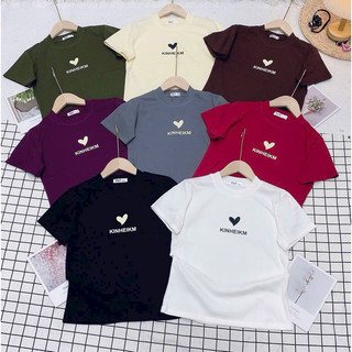 Áo thun cotton mịn kinheikm tay ngắn cổ tròn ôm body, thun co giãn, form baby tee - gunn