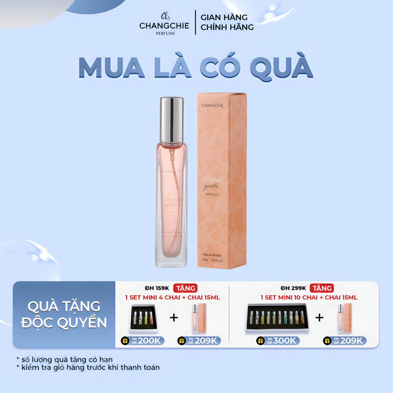 Nước hoa nữ CHANGCHIE Elegant gentel 15ml , lưu hương 8-12h , thiết kế tinh tế nhỏ gọn tiện dụng dễ mang theo
