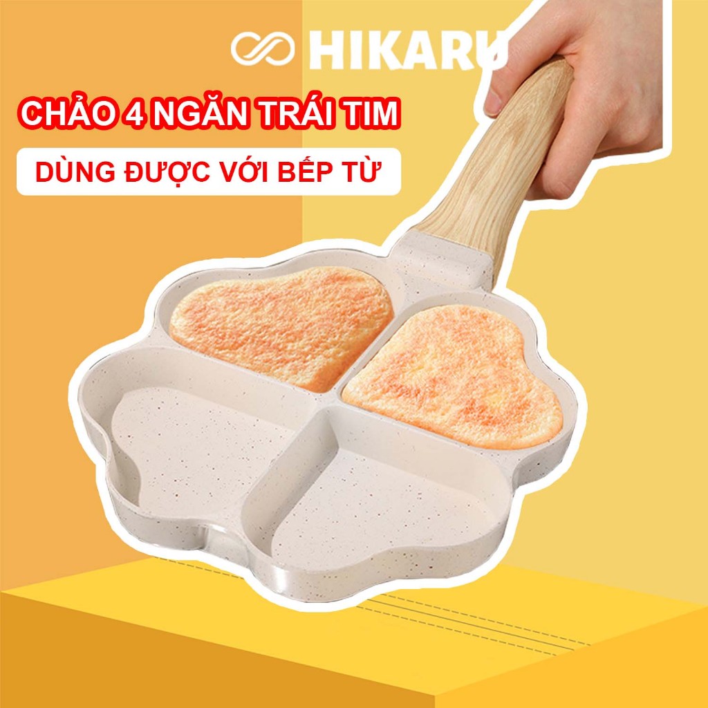 Chảo Chiên Trứng 4 Ngăn (Dùng Được Với Bếp Từ) Chảo Chống Dính Bếp Từ Mini Chảo 4 Ngăn Chiên Trứng Vân Đá DT240304801
